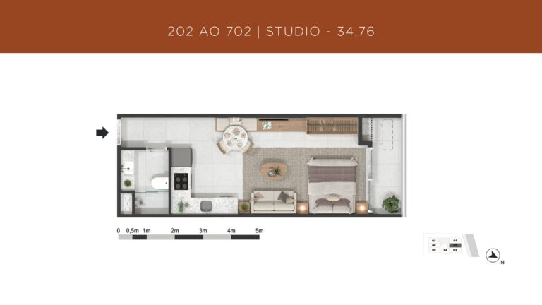STUDIO 202 ao 702 - 34,76m² - Gávea 99