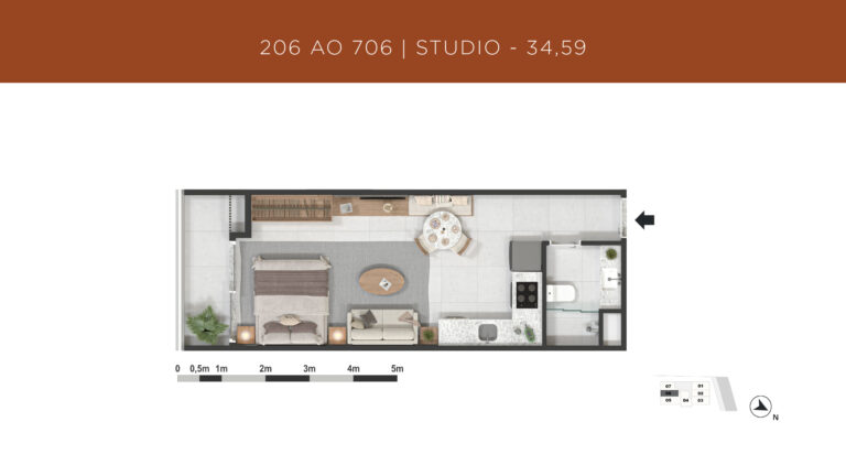 STUDIO 206 ao 706 - 34,59m² - Gávea 99